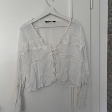 Zara white sheer cardigan 