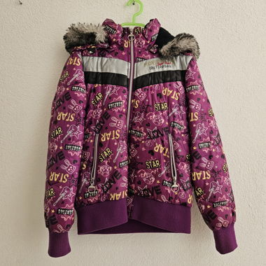 Giacca per bambini viola con cappuccio