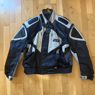 Veste moto textile noire et grise XL
