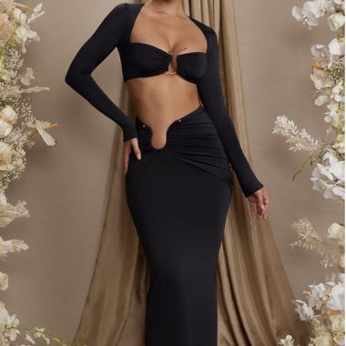 Ensemble top et jupe noir