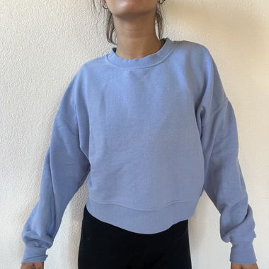 blauer Pullover croped gr S