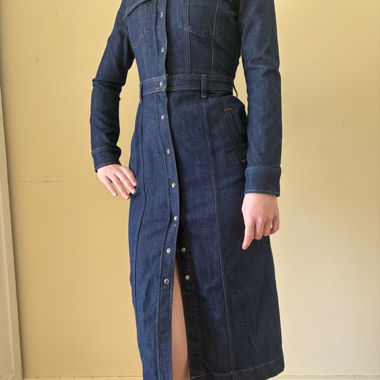Jeans dress with button placket