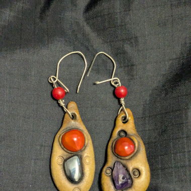 Art aesthetic earrings handmade stone alternative 
