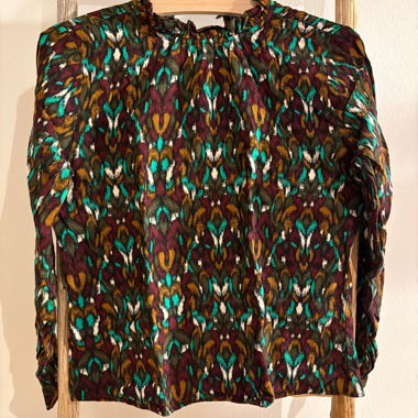 Blouse in green-brown