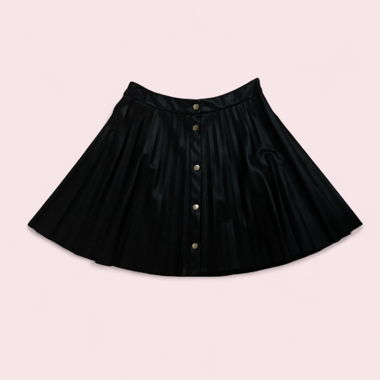 VILA black faux leather mini skirt