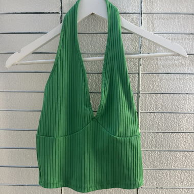 Green Bershka crop top size S