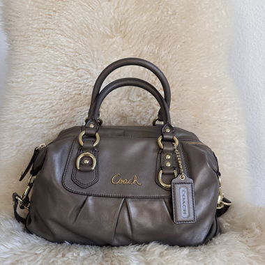 Sac en cuir taupe small Coach Y2K 2way
