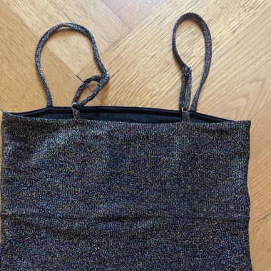 Top pailleté noir-multicolore 