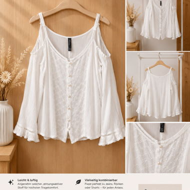 Blouse en dentelle blanche pour femmes