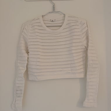 Maglione corto bianco traforato