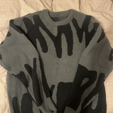 Pull en maille gris-noir