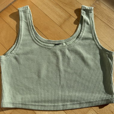Ribbed Crop Top in Sage Green