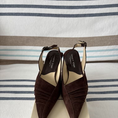 Slingback Elisabeth Stuart - Nubuck couleur Cognac