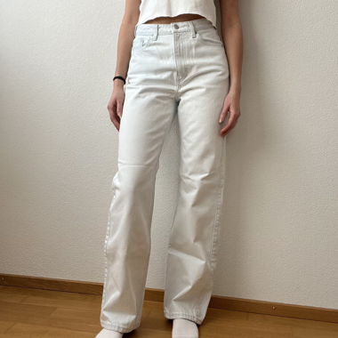 weekday light blue high rise wide leg jeans 