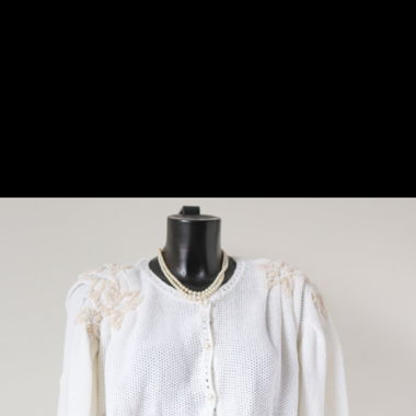 Cardigan blanc perlé vintage 