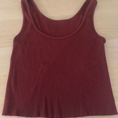Burgundy Ribbed Tank Top