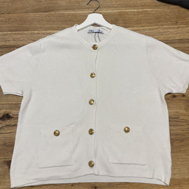 Zara Strick-Cardigan weiss