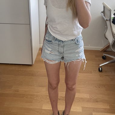 Short en jean taille haute Bershka