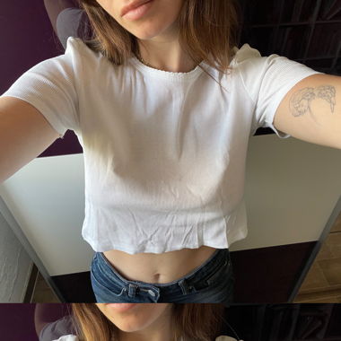 Set of 2 White Crop Top T-Shirts from Zara