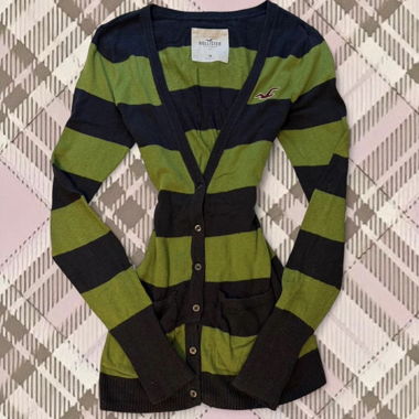 Raro Cardigan Vintage a Righe di Abercrombie & Fitch