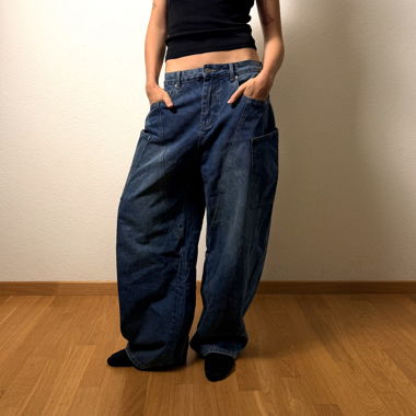 Aelfric Eden Wide-Leg Denim Cargo Pants