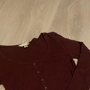 Miss Selfridge langärmliges crpop top boreaux rot