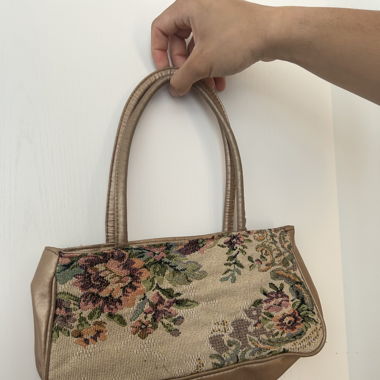 cute baige flower bag