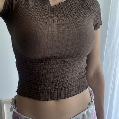 Braunes Crop Top