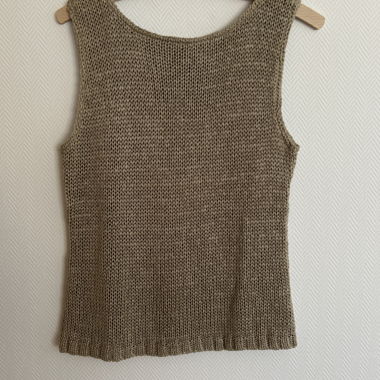 Top lavorato a maglia beige