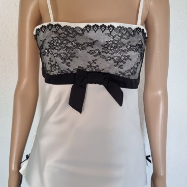 Black-and-White Lace Top Set