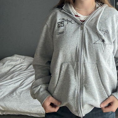 Grey Y2K Hoodie
