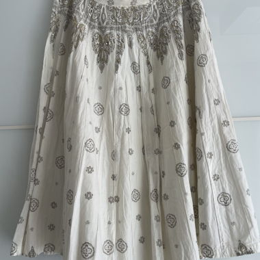 Gonna boho in cotone con perline taglia XL