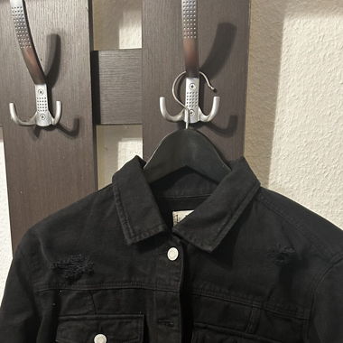 Jacket en jeans crop top noire 