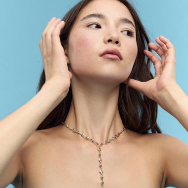 Gold lariat necklace