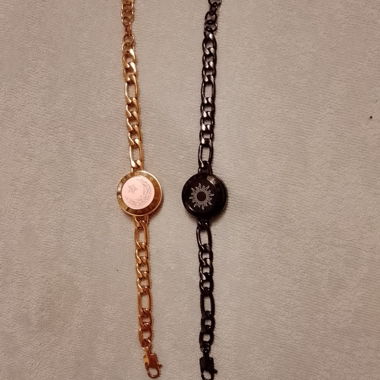 totwoo Smart Couple Armbänder Set Gold & Schwarz