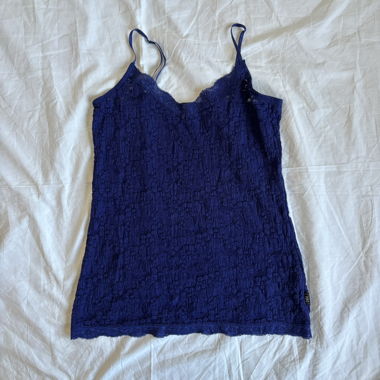 “Cyanic cynic” lace top