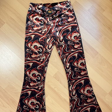 melierte Bootcut Stoffhose 