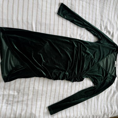 Robe en velours vert