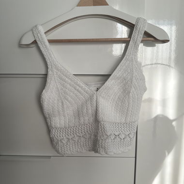 Hollister White Knit Crop Top