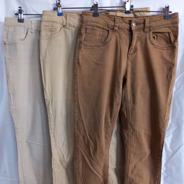Lot de 3 pantalons bruns et beiges
