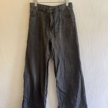 Graue Wide-Leg-Hose