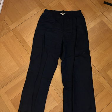 H&M navy linen trousers