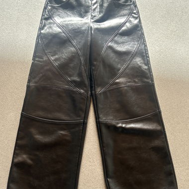 Pantalone wide leg in ecopelle