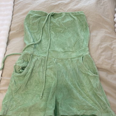 Towel-Jumpsuit vert en éponge