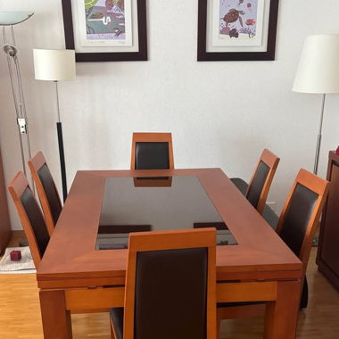 Tisch für 6 bis 10 Personen, 6 Stühle