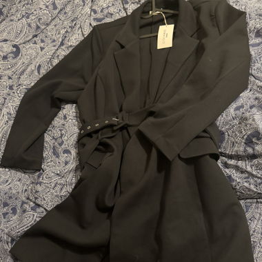 Blazer nero con cintura – Taglia 54 elegante