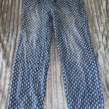 Blue printed wide-leg pants