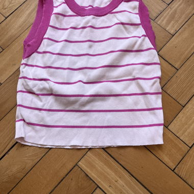 Gestreiftes ärmelloses Oberteil pink/weiß