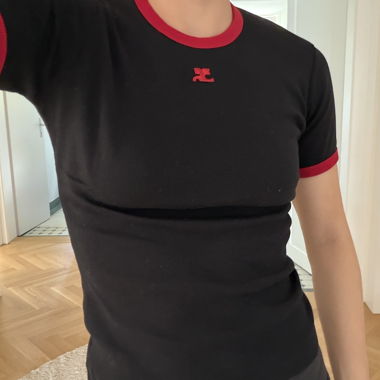 T-shirt ringer nero Courreges
