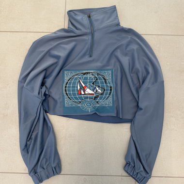 Blaues Cropped Sweatshirt L